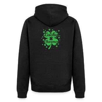 Charmeur chanceux - Veste à capuche bio Premium Unisexe - noir - Dos - Nico (187cm)