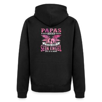 Papas Mädchen Ich War Einmal Sein Engel - Unisex Premium Bio Zip Hoodie - Schwarz - Hinten - Nico (187cm)