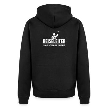 Reiseleiter Reiseführer Tour Guide Tourisenführer - Unisex Premium Bio Zip Hoodie - Schwarz - Hinten - Nico (187cm)