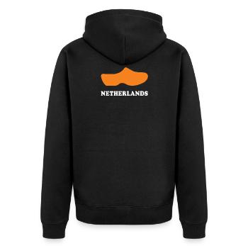 Souvenirs From Netherlands Wooden Clogs Dutch Souv - Unisex Premium Organic Zip Hoodie - black - Back - Nico (187cm)