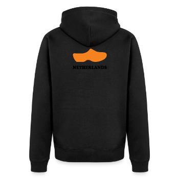 Souvenirs From Netherlands Wooden Clogs Dutch Souv - Unisex Premium Organic Zip Hoodie - black - Back - Nico (187cm)