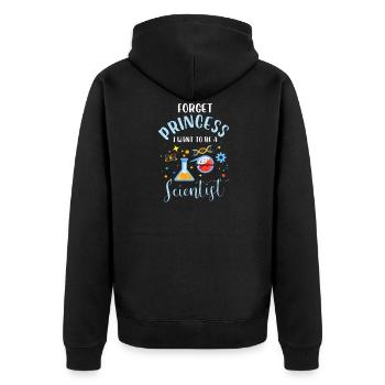 Oubliez princesse je veux devenir scientifique - Veste à capuche bio Premium Unisexe - noir - Dos - Nico (187cm)