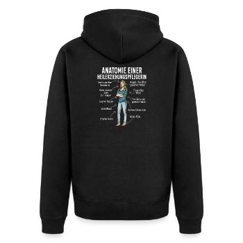 Heilerziehungspfleger Altenpflege Sozialbereich - Unisex Premium Bio Zip Hoodie - Schwarz - Hinten - Nico (187cm)