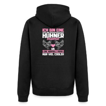 Hühner Mama chicken mom Bauernhof Hühnerstall - Unisex Premium Bio Zip Hoodie - Schwarz - Hinten - Nico (187cm)