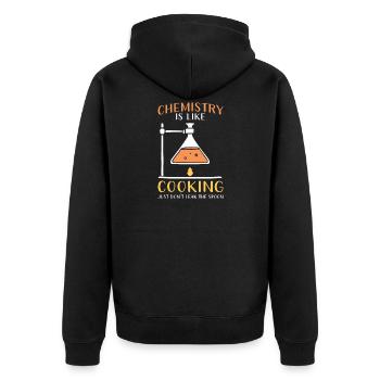 La chimie, c’est comme la cuisine - Veste à capuche bio Premium Unisexe - noir - Dos - Nico (187cm)