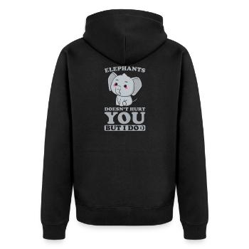Elephants ne vous fait pas de mal, mais je le fais - Veste à capuche bio Premium Unisexe - noir - Dos - Nico (187cm)