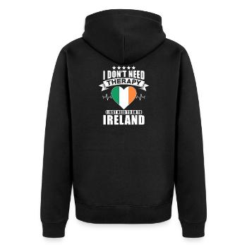 Irlande Je n’ai pas besoin de thérapie - Veste à capuche bio Premium Unisexe - noir - Dos - Nico (187cm)