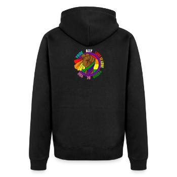 LGBTQ Gay Lesbienne Gay Pride Ally Be You Love - Veste à capuche bio Premium Unisexe - noir - Dos - Nico (187cm)