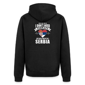 Serbie Je n’ai pas besoin de thérapie - Veste à capuche bio Premium Unisexe - noir - Dos - Nico (187cm)