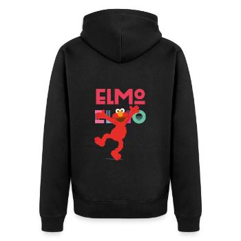 5 Rue Sésame Elmo Saute - Veste à capuche bio Premium Unisexe - noir - Dos - Nico (187cm)