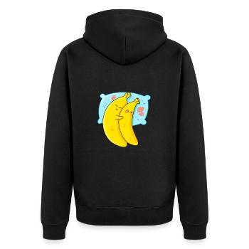 Bananas and Sleep - Unisex Premium Organic Zip Hoodie - black - Back - Nico (187cm)