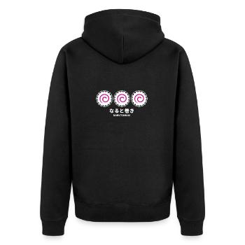Narutomaki - Unisex Premium Bio Zip Hoodie - Schwarz - Hinten - Nico (187cm)