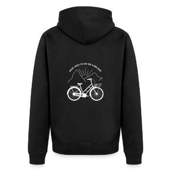 Le plus susceptible de faire une balade à vélo version blanche - Veste à capuche bio Premium Unisexe - noir - Dos - Nico (187cm)