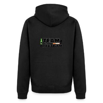 Team Bräutigam Feier Junggesellenabschied - Unisex Premium Bio Zip Hoodie - Schwarz - Hinten - Nico (187cm)