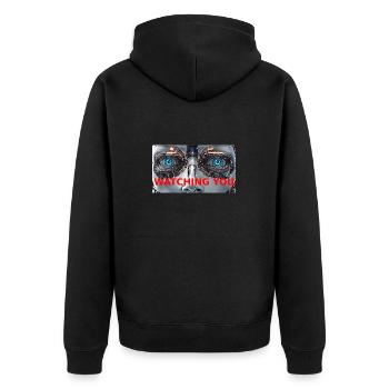 Watching You - Unisex Premium Organic Zip Hoodie - black - Back - Nico (187cm)