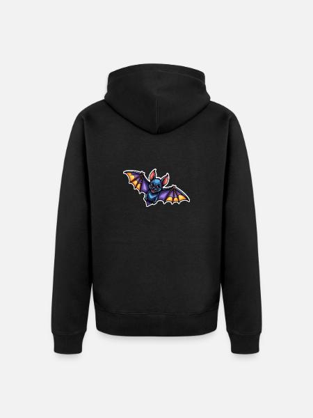 Bat Neo Traditional - Unisex Premium Organic Zip Hoodie - black