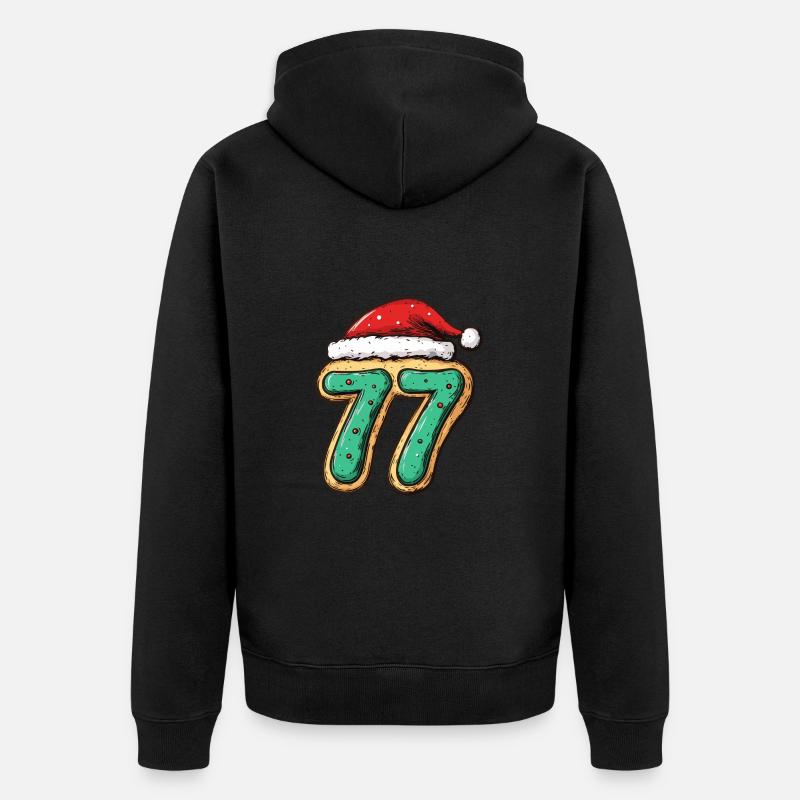 77 Numéro Noël - Veste à capuche bio Premium Unisexe - noir