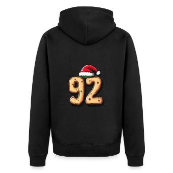 92 Number Christmas - Unisex Premium Organic Zip Hoodie - black - Back - Nico (187cm)
