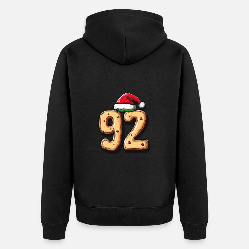 92 Numéro Noël - Veste à capuche bio Premium Unisexe - noir