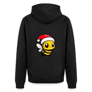 Biene Weihnachten Niedlich - Unisex Premium Bio Zip Hoodie - Schwarz - Hinten - Nico (187cm)