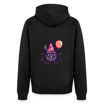 Tarentule Anniversaire Bébé - Veste à capuche bio Premium Unisexe - noir - Dos - Nico (187cm)