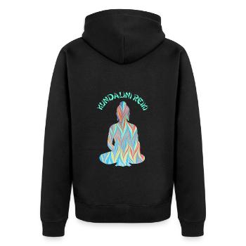 kundalini reiki with buddha e 70 - Unisex Premium Organic Zip Hoodie - black - Back - Nico (187cm)