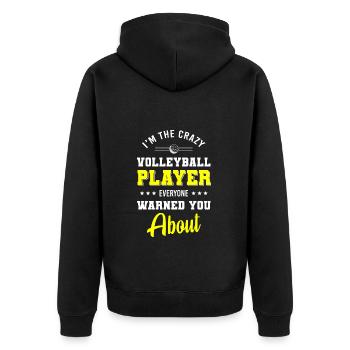 Volleyball Player Training Team - Unisex Premium Organic Zip Hoodie - black - Back - Nico (187cm)