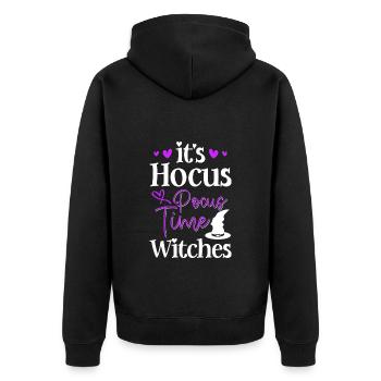 Balai d’Halloween sorcière - Veste à capuche bio Premium Unisexe - noir - Dos - Nico (187cm)