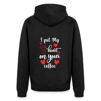 Barista Morning Muffle Bar - Veste à capuche bio Premium Unisexe - noir - Dos - Nico (187cm)
