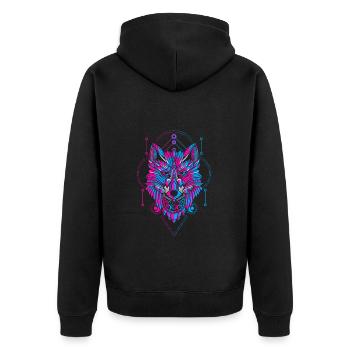 Symbole Ciel Couleurs Foi - Veste à capuche bio Premium Unisexe - noir - Dos - Nico (187cm)