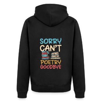 Book Writing Literature - Unisex Premium Organic Zip Hoodie - black - Back - Nico (187cm)
