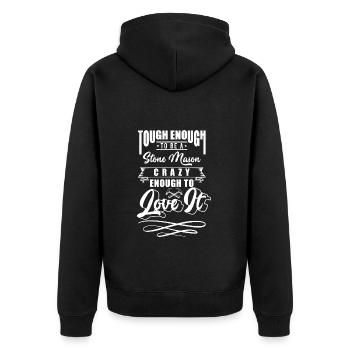 Handwerker Bildhauer - Unisex Premium Bio Zip Hoodie - Schwarz - Hinten - Nico (187cm)