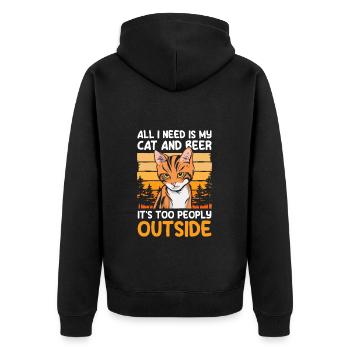 Chats Yeux de chat Tigre Chat sauvage - Veste à capuche bio Premium Unisexe - noir - Dos - Nico (187cm)