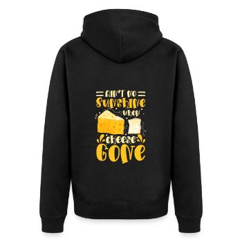Cheese lover mouse fast food - Unisex Premium Organic Zip Hoodie - black - Back - Nico (187cm)