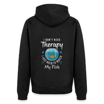 Fish Aquarist Swimming Breeding - Unisex Premium Organic Zip Hoodie - black - Back - Nico (187cm)
