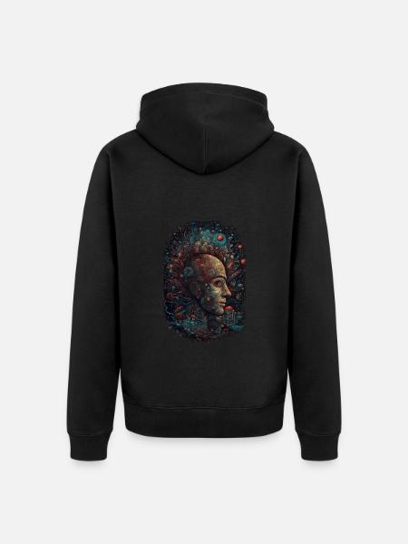 Trippy Explosion - Psychedelic Motif - Unisex Premium Organic Zip Hoodie - black
