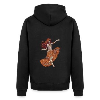 joyeux squelette hippie des années 60 des années 70 - Veste à capuche bio Premium Unisexe - noir - Dos - Nico (187cm)