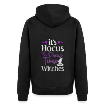 Witchcraft Broom Spell Wicca - Unisex Premium Organic Zip Hoodie - black - Back - Nico (187cm)