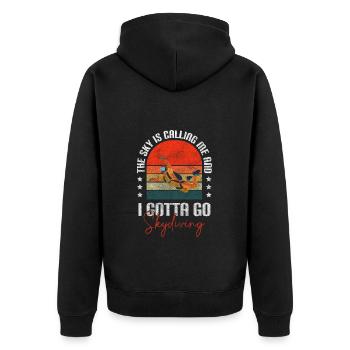 Fallschirmspringer Sprung Base Jump - Unisex Premium Bio Zip Hoodie - Schwarz - Hinten - Nico (187cm)