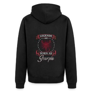 Horoskop Tierkreiszeichen Konstellation Charakter - Unisex Premium Bio Zip Hoodie - Schwarz - Hinten - Nico (187cm)