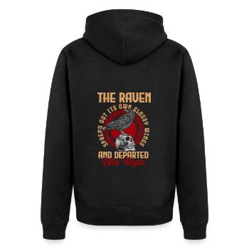 Krähe Seele Schwarz Dichter - Unisex Premium Bio Zip Hoodie - Schwarz - Hinten - Nico (187cm)