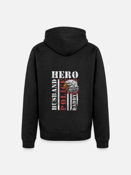 Policeman Stop Crime Scene - Unisex Premium Organic Zip Hoodie - black