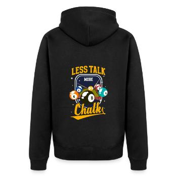 Pool Training Spieler 8-Ball - Unisex Premium Bio Zip Hoodie - Schwarz - Hinten - Nico (187cm)