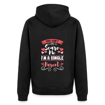 Elternteil Kind Vatertag Verantwortung - Unisex Premium Bio Zip Hoodie - Schwarz - Hinten - Nico (187cm)