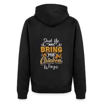 Essen Hotel - Unisex Premium Organic Zip Hoodie - black - Back - Nico (187cm)
