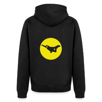 Snowboard Method Air - Unisex Premium Bio Zip Hoodie - Schwarz - Hinten - Nico (187cm)