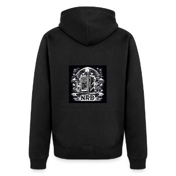 Nerd Pride Black&White - Unisex Premium Organic Zip Hoodie - black - Back - Nico (187cm)