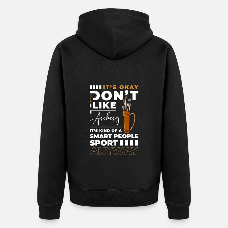 Bogenschießen Bogen Treffer - Unisex Premium Bio Zip Hoodie - Schwarz