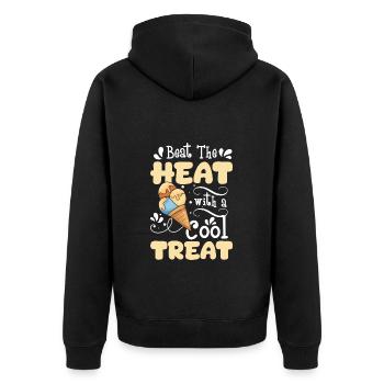 Eis Sommer Naschen Eistüte - Unisex Premium Bio Zip Hoodie - Schwarz - Hinten - Nico (187cm)