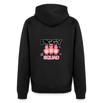 Trois cochons roses - Veste à capuche bio Premium Unisexe - noir - Dos - Nico (187cm)
